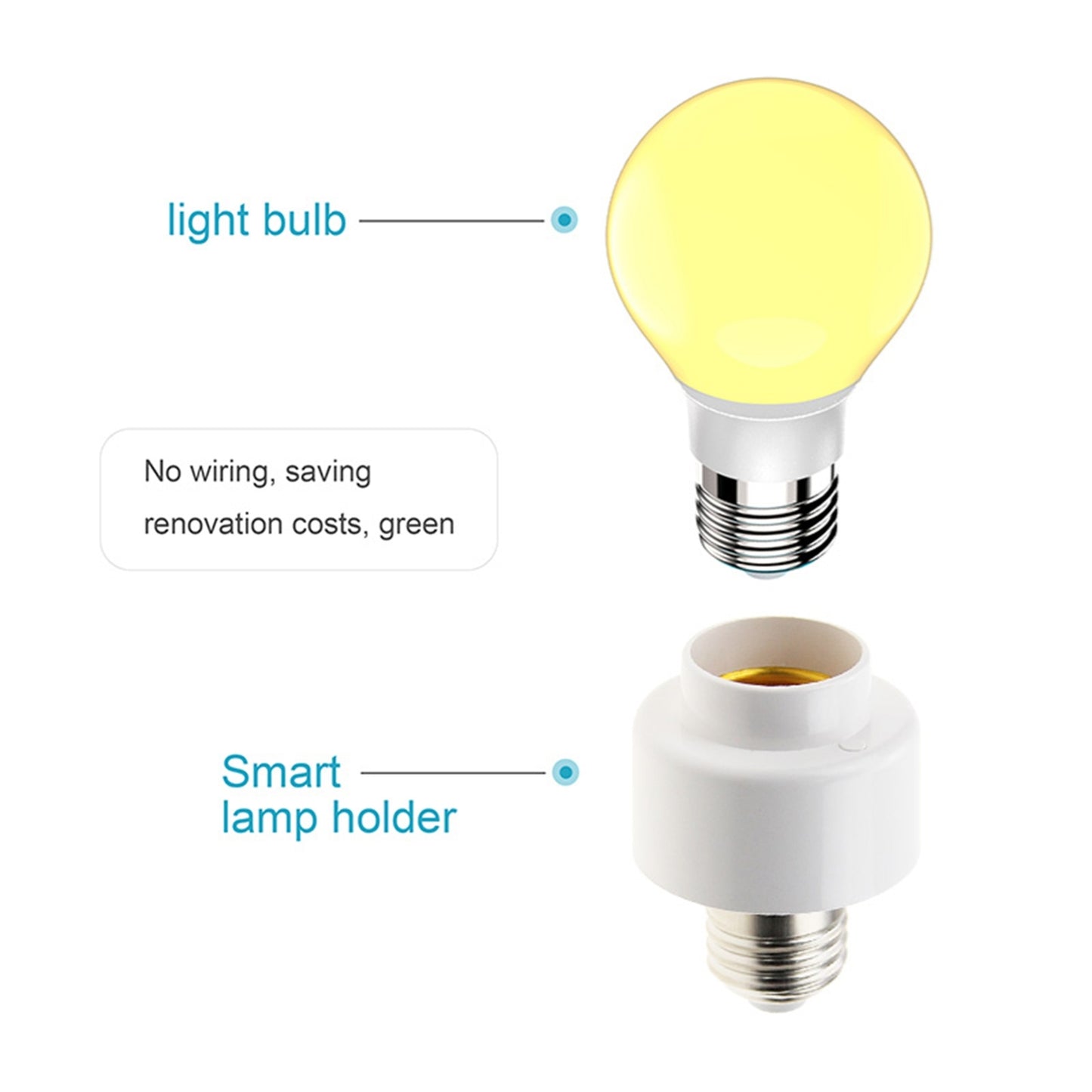 for Tuya WiFi Smart Light Bulb Holder E27 Wireless Lamp Holder Real Timer for Smart Home Compatible with for Home