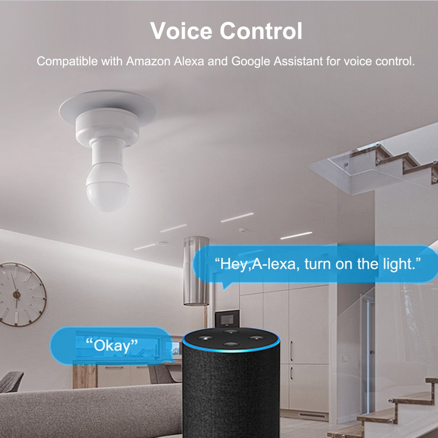 for Tuya WiFi Smart Light Bulb Holder E27 Wireless Lamp Holder Real Timer for Smart Home Compatible with for Home