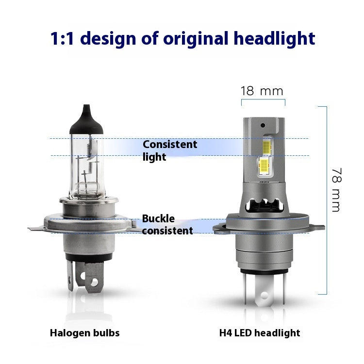 H4 Car Led Headlight Design With Fan